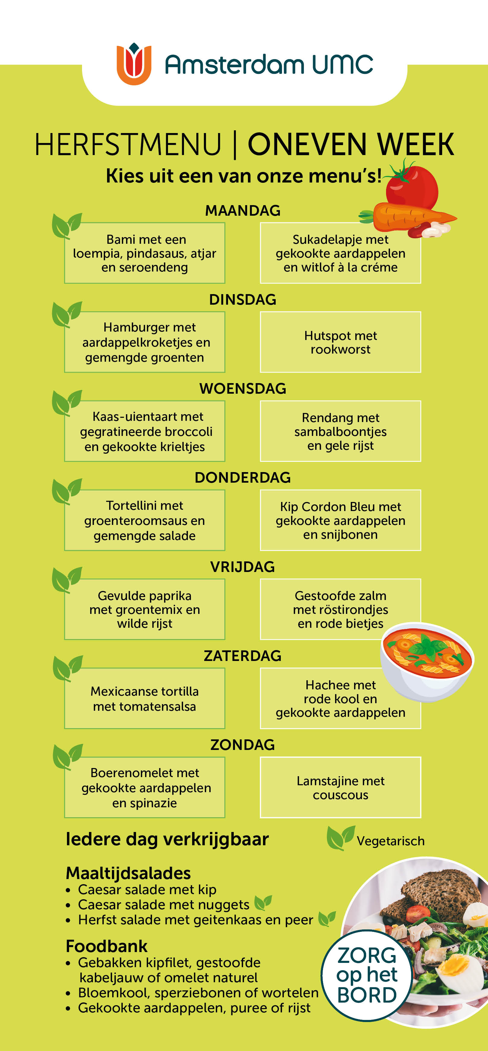 Herfstmenu oneven week VUmc