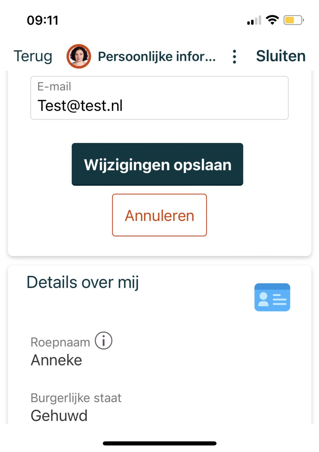 e-mailadres wijzigen in (mijn Dossier)